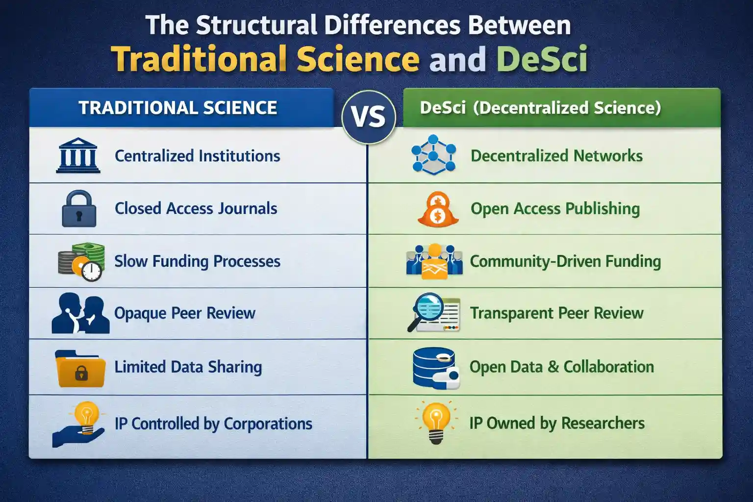 The Structural Differences Between Traditional Science and DeSci